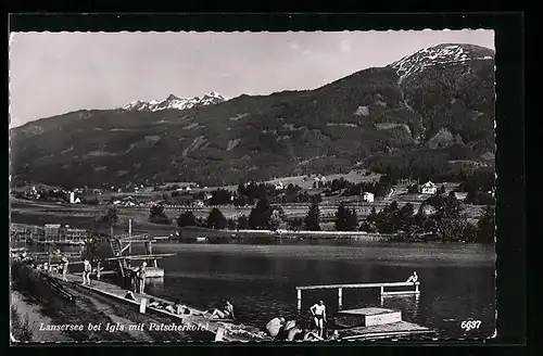 AK Igls, Lansersee mit Badenden