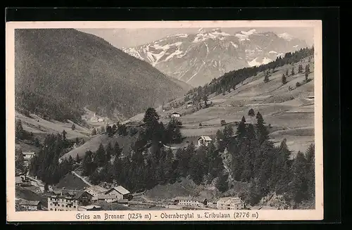 AK Gries am Brenner, Teilansicht mit Obernbergtal und Tribulaun
