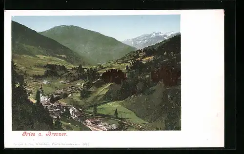 AK Gries am Brenner, Totalansicht mit Umgebung