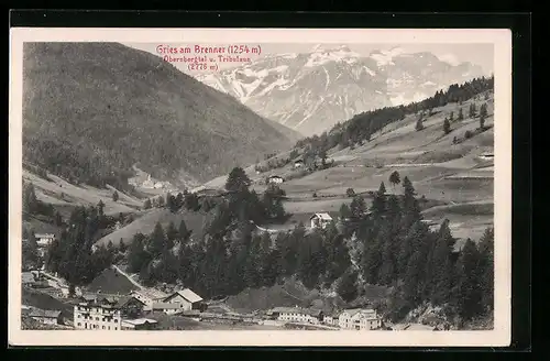 AK Gries am Brenner, Teilansicht mit Umgebung, Obernbergtal und Tribulaun