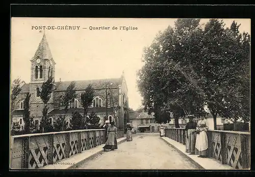 AK Pont-de-Chéruy, Quartier de l`Eglise