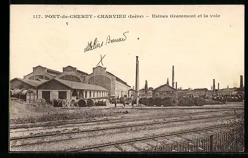 AK Pont-de-Chéruy, Usines Grammont et la voie