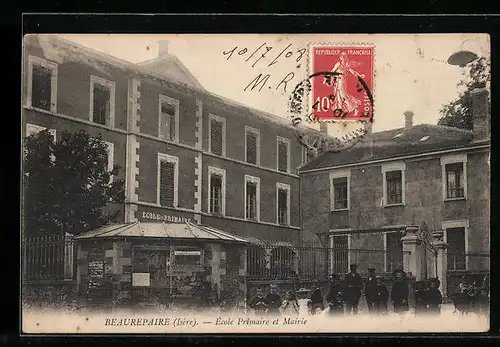 AK Beaurepaire, École Primaire et Mairie