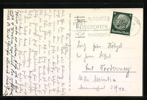 AK Oberstdorf i. Allgäu, Beamtenerholungsheim Hubertushaus