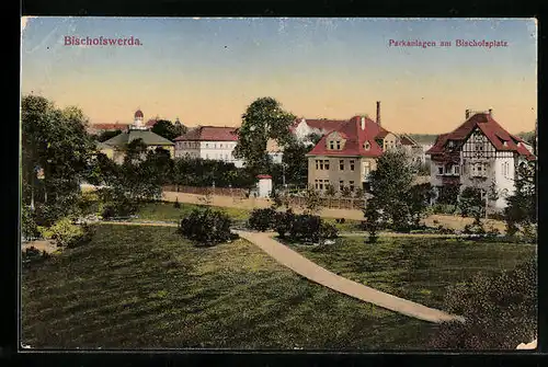 AK Bischofswerda, Parkanlagen am Bischofsplatz