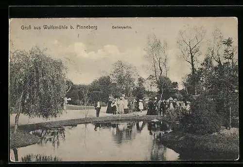 AK Wulfsmühle b. Pinneberg, Gartenpartie
