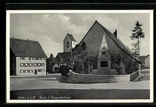 AK Stetten a. k. M., Partie beim Kriegerdenkmal