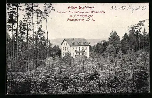 AK Wunsiedel, Hotel Waldlust bei der Luisenburg