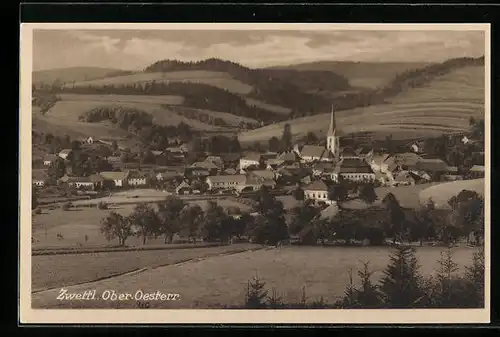 AK Zwettl, Blick über den Ort und Umgebung