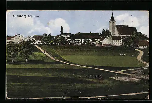 AK Altenberg bei Linz, Panorama mit Kirche