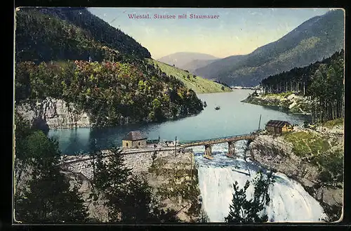 AK Wiestal, Stausee mit Staumauer