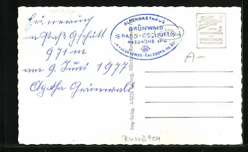 AK Russbach, Gasthaus Grünwald