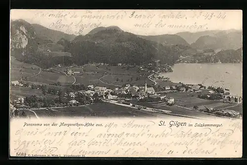 AK St. Gilgen, Panorama von der Margarethen-Höhe aus