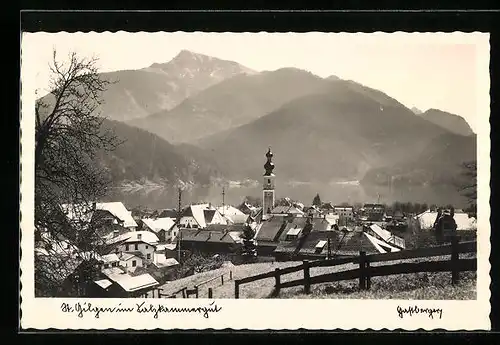 AK St. Gilgen, Ortsansicht mit Kirche