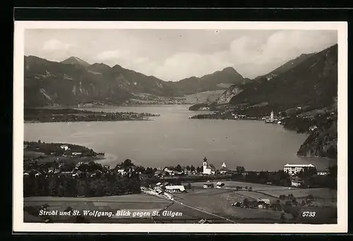 AK Strobl, Totalansicht mit Blick gegen St. Gilgen