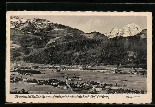 AK Oberalm bei Hallein, Totalansicht mit Bergen