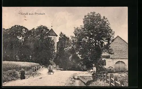 AK Prekuln, Strassenpartie der Ortschaft