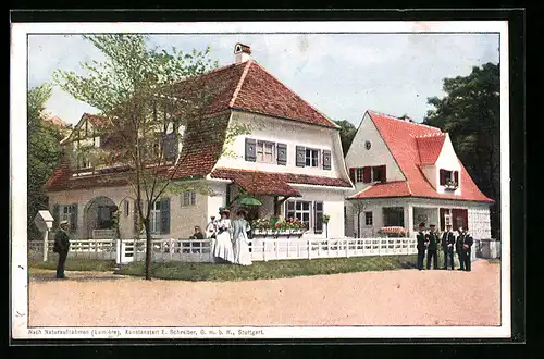 AK Stuttgart, Bauausstellung 1908, Gebäudeansicht