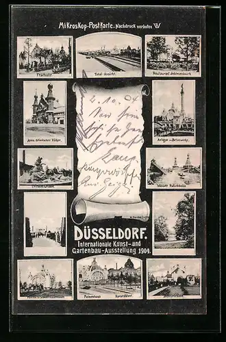 AK Düsseldorf, Internationale Kunst- und Gartenbau-Ausstellung 1904, Arena ostindischer Völker, Wasser Rutschbahn