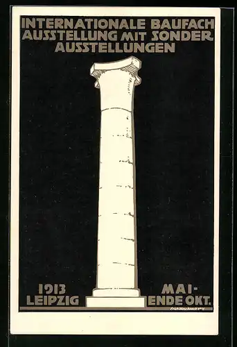 AK Leipzig, Internationale Baufach Ausstellung mit Sonder Ausstellungen 1913, Säule