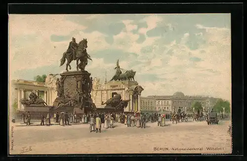 Lithographie Berlin, Nationaldenkmal Wilhelm I.