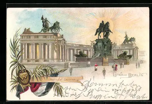 Lithographie Berlin, National-Denkmal