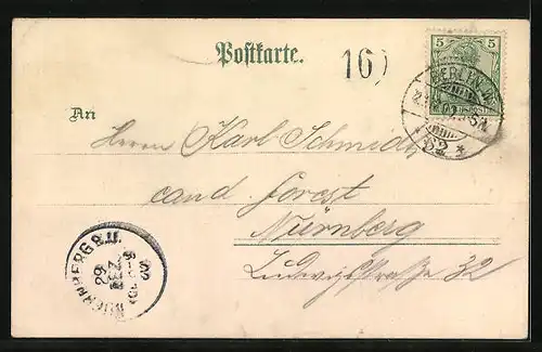 Lithographie Berlin, Blick auf den Dom