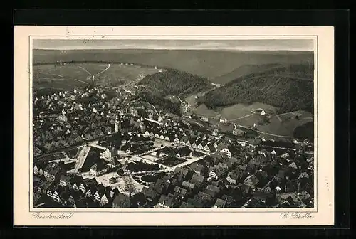 AK Freudenstadt /Schwarzwald, Ortsansicht aus der Vogelschau