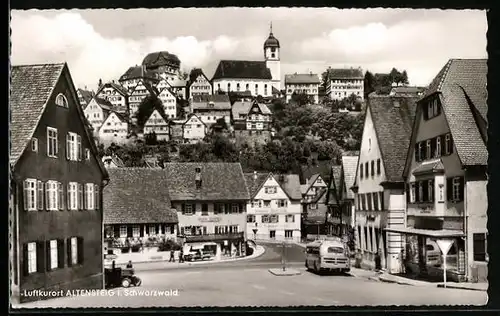 AK Altensteig i. Schwarzwald, Strassenpartie mit Wohnhäusern