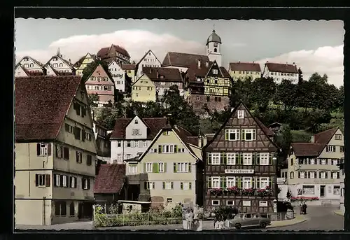 AK Altensteig i. Schwarzwald, Strassenpartie mit Wohnhäusern