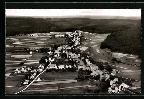 AK Simmersfeld /Schwarzwald, Ortsansicht vom Flugzeug aus