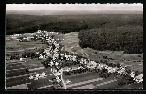 AK Simmersfeld /Schwarzwald, Fliegeraufnahme des Ortes