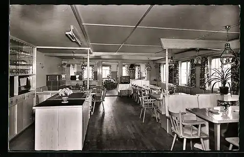 AK Simmersfeld, Innenansicht vom Gasthof und Pension Hirsch