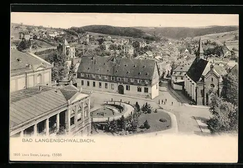 AK Bad Langenschwalbach, Ortspartie mit Kirche