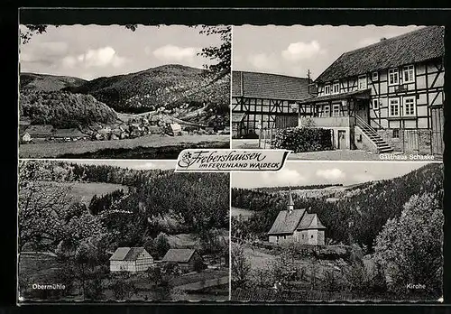 AK Frebershausen, Gasthaus Karl Schaake, Kirche