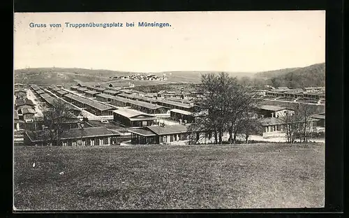 AK Münsingen, Ansicht vom Truppenübungsplatz