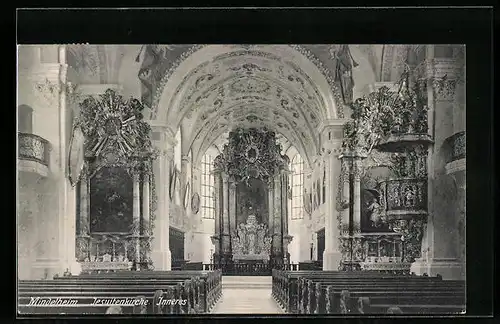 AK Mindelheim, Innenansicht der Jesuitenkirche