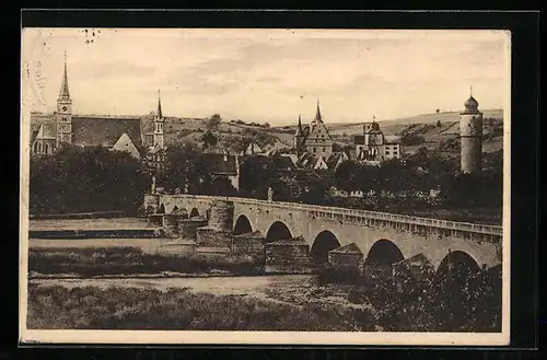 AK Ochsenfurt a. Main, Ansicht der Mainbrücke