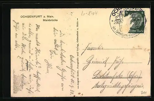 AK Ochsenfurt a. Main, Ansicht der Mainbrücke