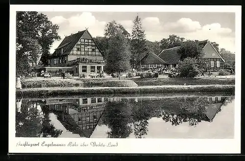 AK Endel ü. Visbeck, der Ausflugsort Engelmanns-Bäke am Wasser