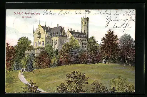 AK Coburg, Blick auf das Schloss Callenberg