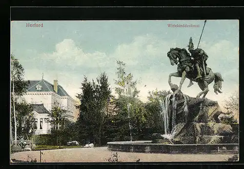 AK Herford, Blick auf das Wittekinddenkmal