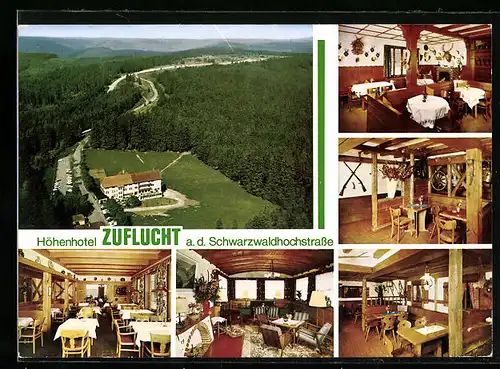 AK Freudenstadt, Innenansicht des Höhenhotels Zuflucht