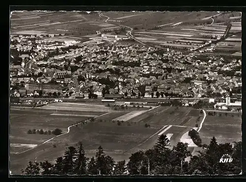 AK Spaichingen, Ortsansicht vom Flugzeug aus