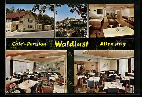 AK Altensteig, Innenansicht der Café-Pension Waldlust