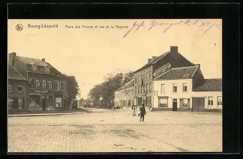 AK Bourg-Leopold, Place des Princes et rue de la Regence