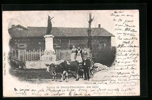 AK Ars, Statue de Sainte-Philomene