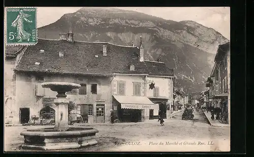 AK Culoz, Place du Marche et Grande Rue