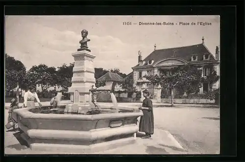 AK Divonne-les-Bains, Place de l`Eglise