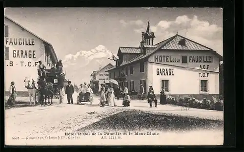 AK La Faucille, Hotel et Col de la Faucille et le Mont-Blanc